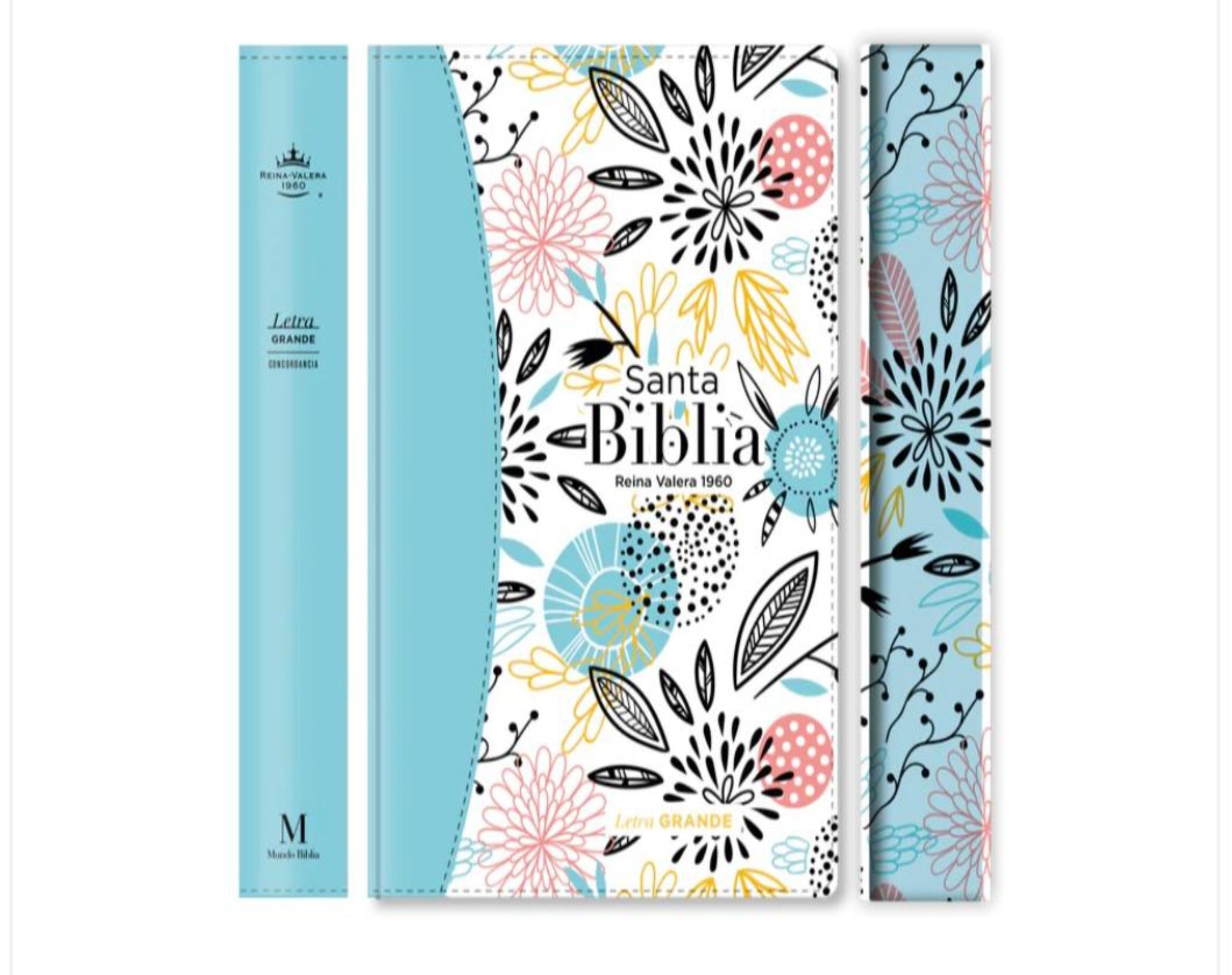 Biblia multifloral Azul